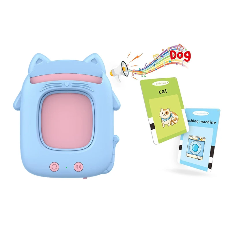 Nuovo cartone animato carino macchina per carte verticale gatto macchina per l'apprendimento dell'inglese macchina per l'apprendimento precoce dei bambini vacanza regalo di compleanno per bambini