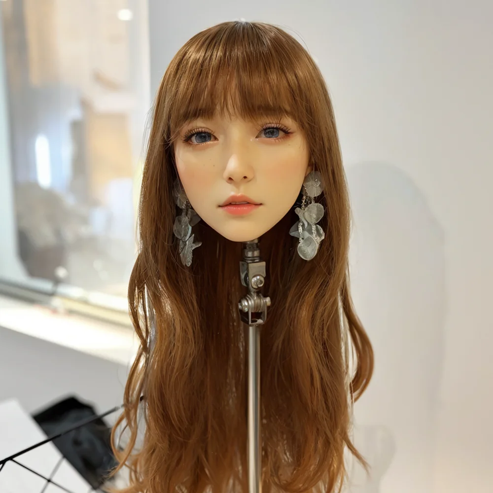 نموذج رأس أنثى مثير للغاية، مادة TPE، يمكن بيعه بشكل منفصل كشعر مستعار، لعبة رجالية للبالغين، مناسبة لكل من الرجال والنساء، Sotf