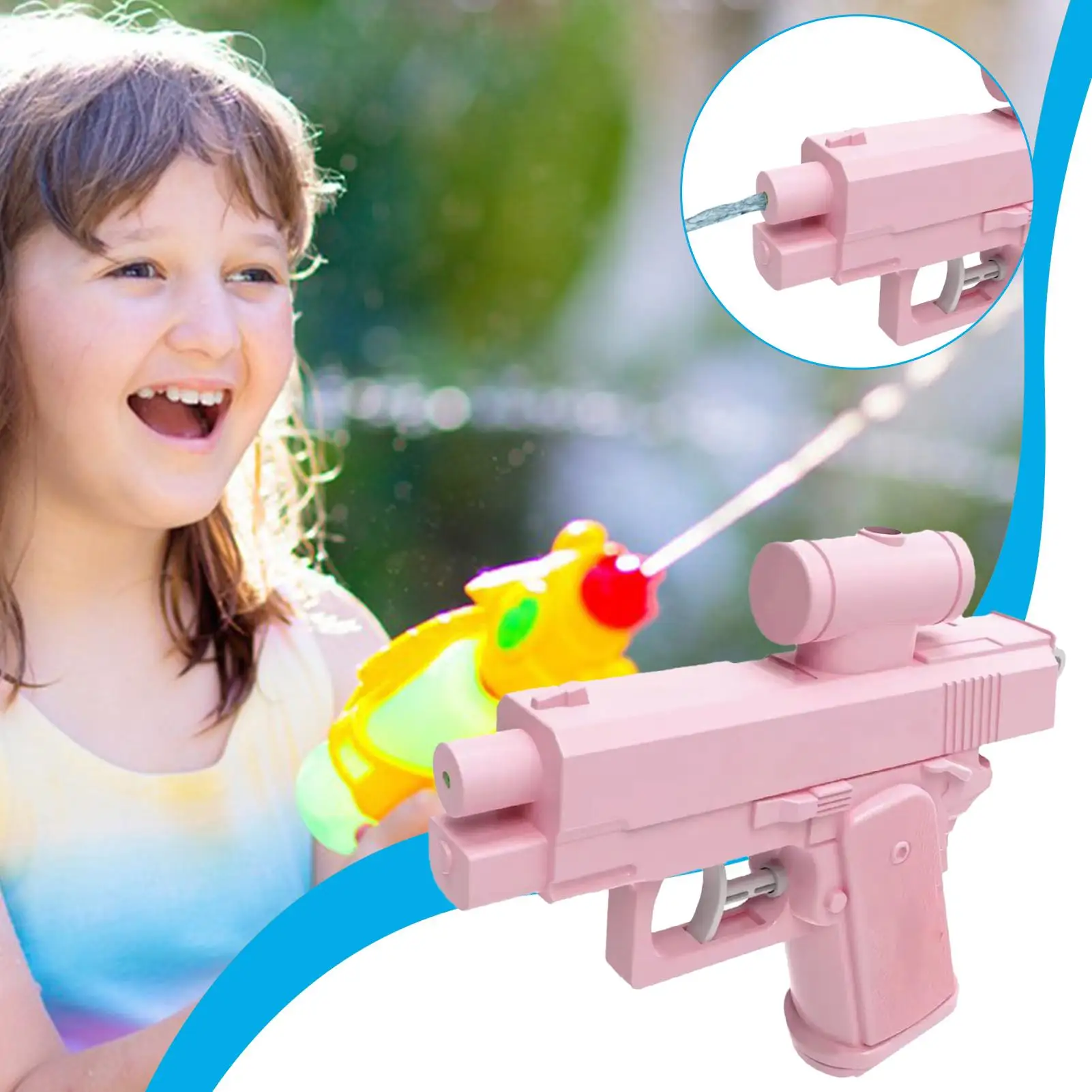 Juguetes de chorro de agua inversa, juego interactivo de verano al aire libre, pistolas de agua, juego de salpicaduras de pulverización de agua doble direccional