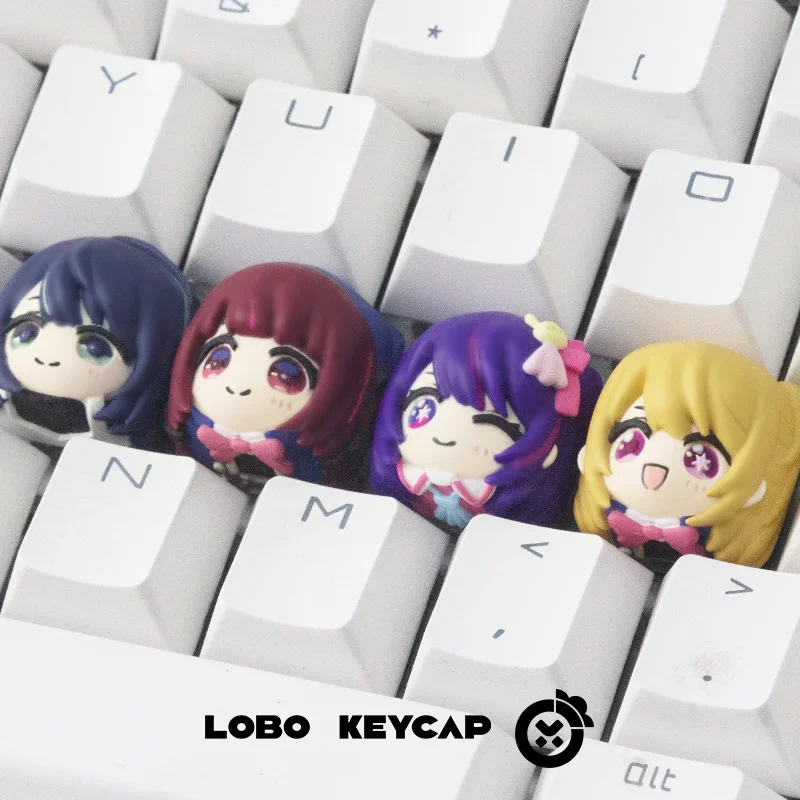 Oshi No Ko Theme Keycaps Original Design Cartoon Anime Mechanical Keyboard Keycap Accessories Custom 3D Resin Artisan Key caps