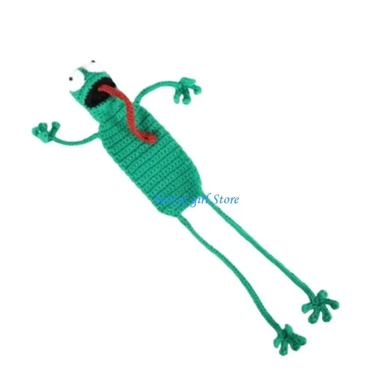 

C7AB Handmade Knitted Bookmarks Christmas Stocking Stuffers Book Page Divider Gift for Teacher Student Book Lover Reader