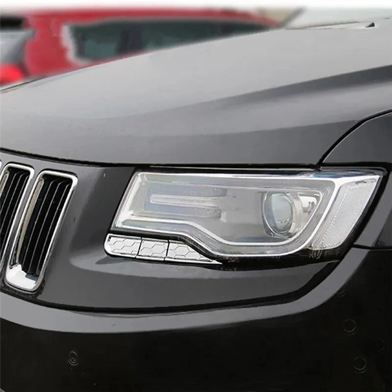 

1Set Front Headlight Cleaning Decorative Panel Cover Trim For Jeep Grand Cherokee 2014-2016 Parts