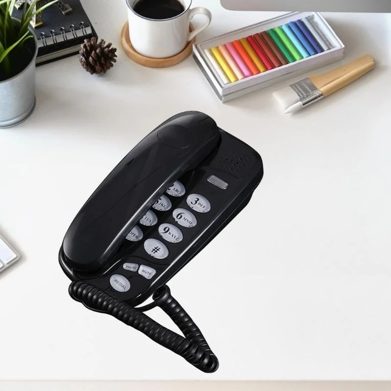 G6DC KXT-580 Big Button Corded Phone Telephones Landline Phone with Call Light Redial Pause Support Wall Mount or Desk Phone