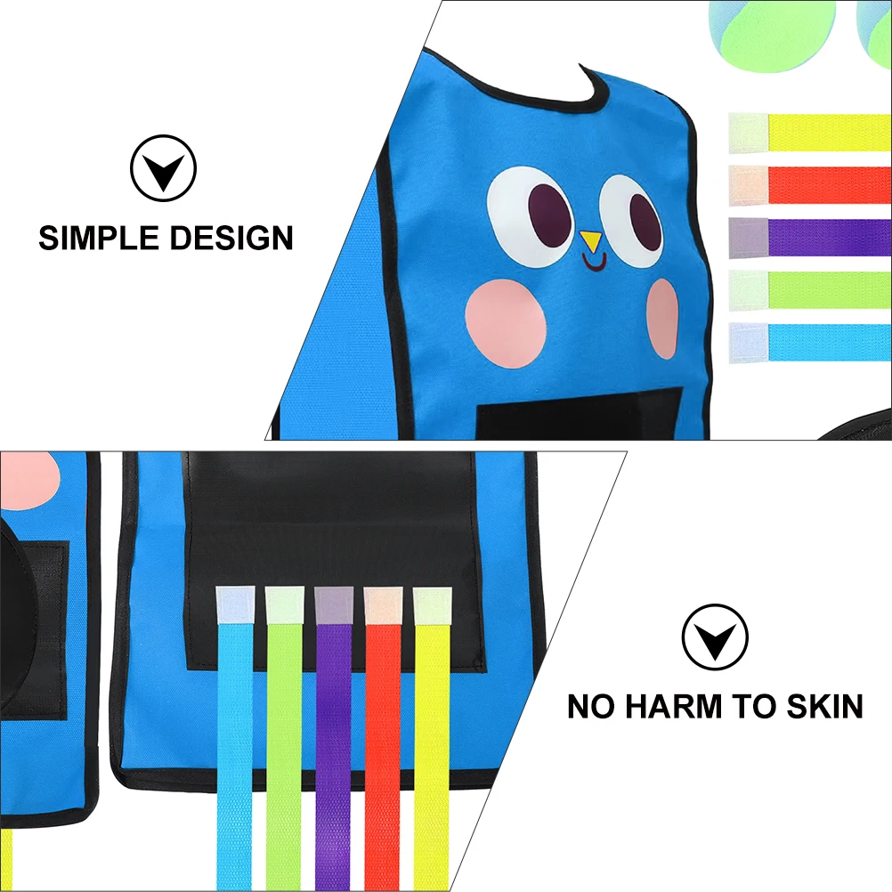 스티커 볼 조끼 2 세트 어린이를위한 야외 게임 소품 그룹 놀이 장난감 어린이 옷 소재
