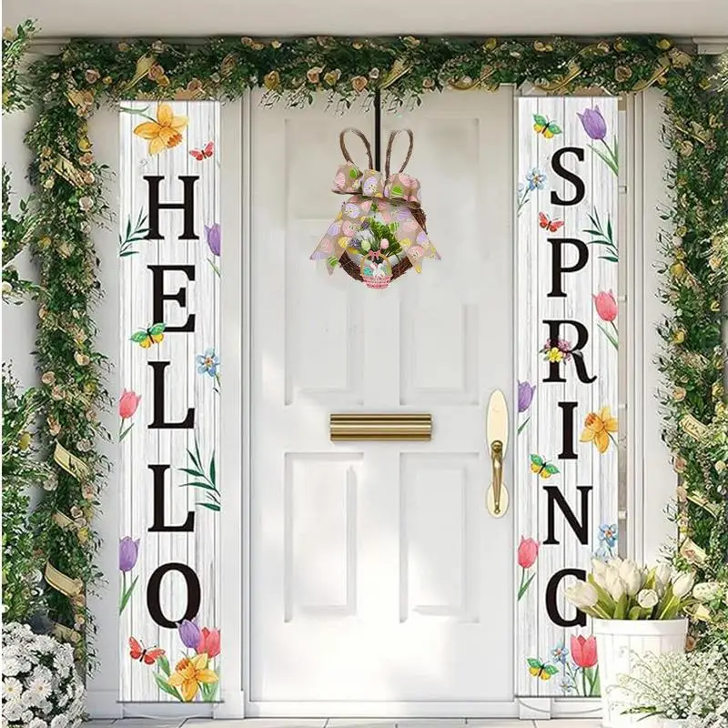 Easter Bunny Wreath Spring Season Decoration Window Wreath Easter Festival Decoration Wreath Easter Holiday Wreath Decorated