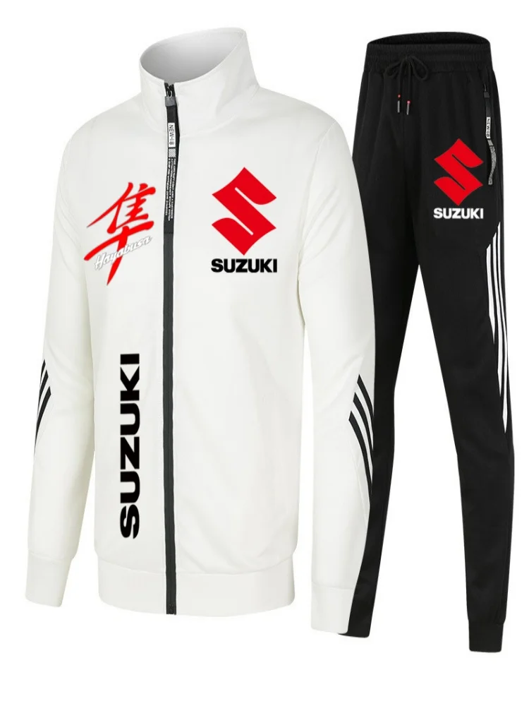 AliExpress 2025 Suzuki New Fashion Men's Casual Outdoor Sports Zipper Sports Set Racing, Cycling Jacket Climbing And Rock Climbing Jacket