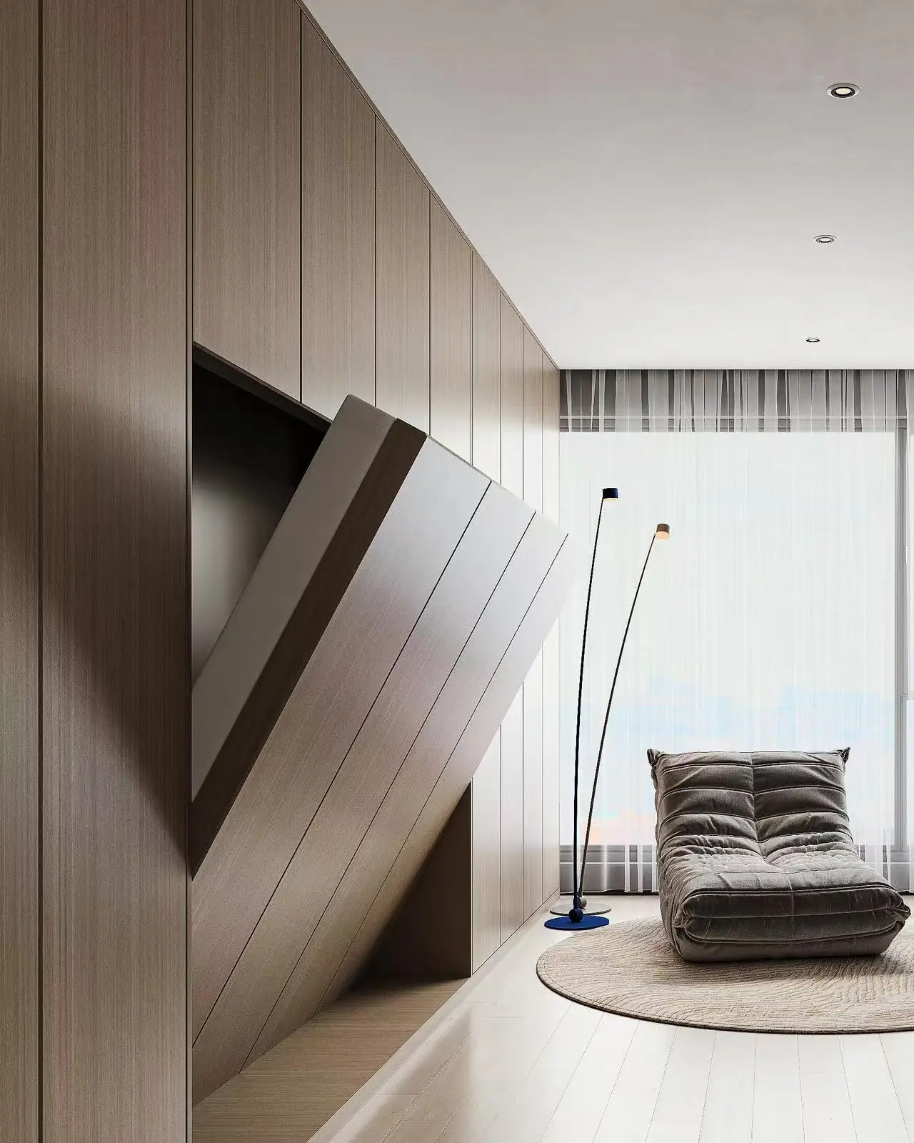 

Fold-out Bed with Storage and Roll-up Bed with Customizable All Modular Furniture