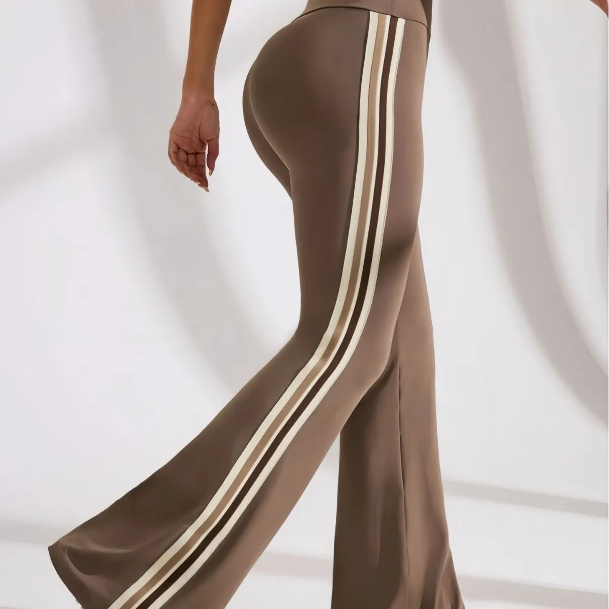 Women's New Casual Micro-pull Yoga Pants High Waist Elastic Legs Long Quick-drying Flared Pants