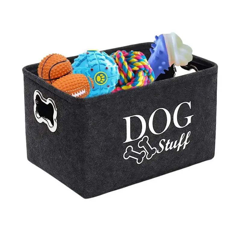 Pet Toy Basket Pet Storage Box With Handle Convenient Clothing Blanket Toy Storage Basket Organizer Dog Stuff Organizer