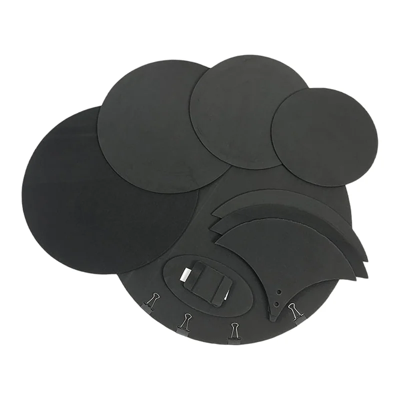 A74G-1Set Drum Mute Pads Set 14Pcs Drum Mute Pads Volume Reduction Snare Drum Pad For Drums Tone Control Drum Accessories