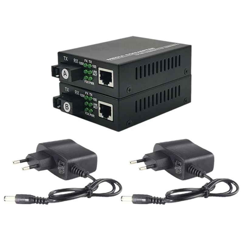 1 Pair Gigabit Fiber Transceiver 20KM SC Single Mode Single Fiber Transceiver Fiber Gigabit Media Converter