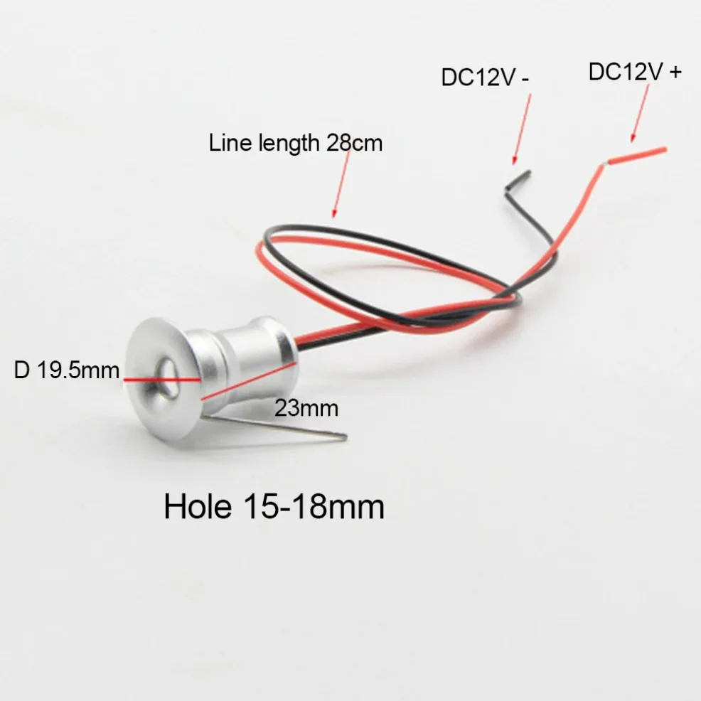 1W Mini Spotlight 12V Downlight Led Spot Kitchen Cabinet Spot Lights Recessed Ceiling Light with Remote Control Indoor lighting