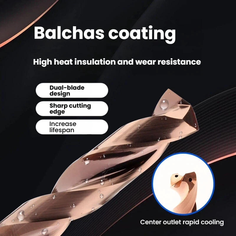 GRINER 5xD Solid Carbide Twist Drill Through Coolant Internal Cooling Drill Bit For Deep Hole Machining Steel & Stainless Steel