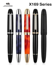JINHAO X169 Fountain Pen Elegant Black Gold Clip Pen M/F/EF Nib Writing ink Pen pk 9019 X159 P136 Stationery School Supplies