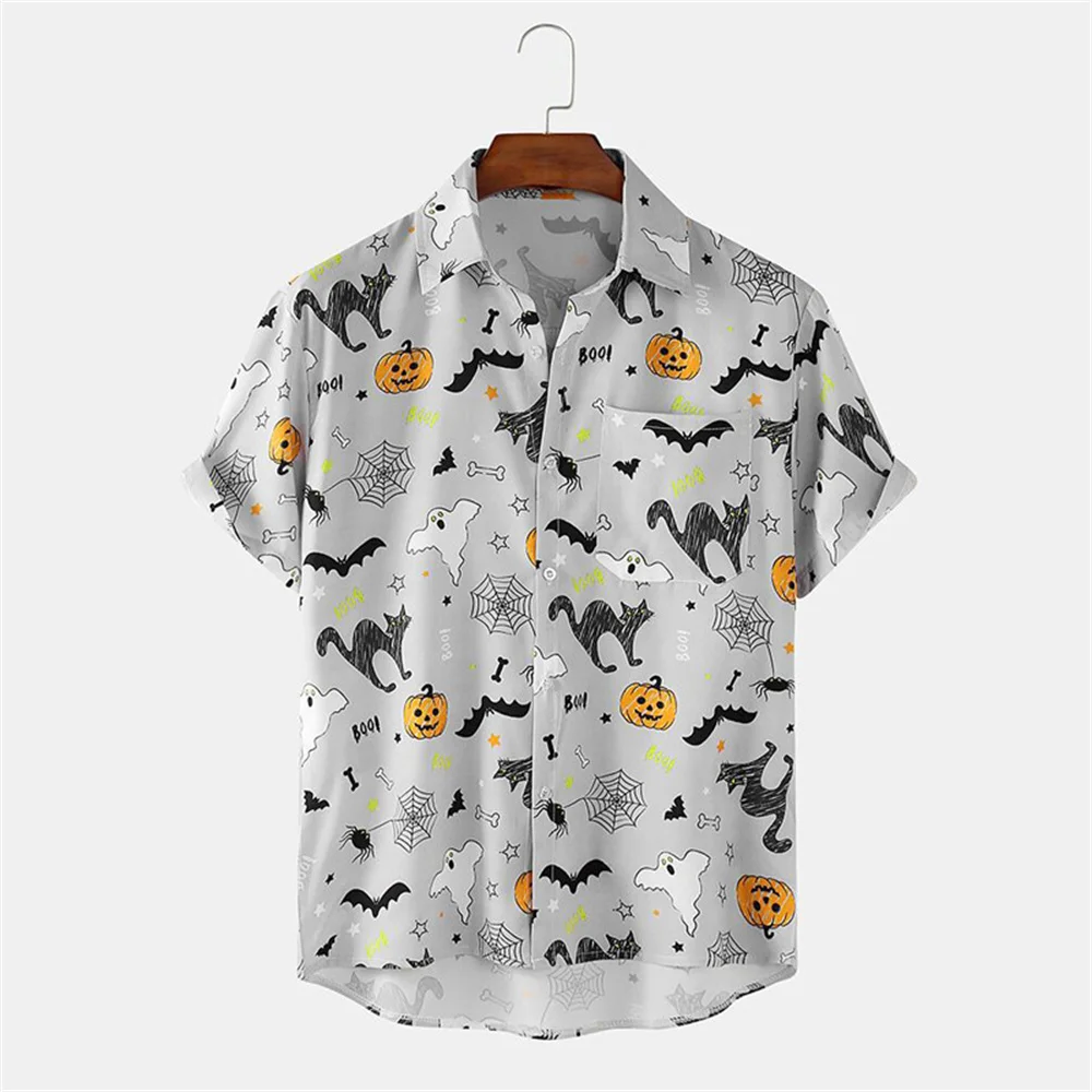 Hawaiian Shirt For Men Summer Men\'s Shirt Anime Cat Print High Quality Men\'s Clothing Simple Fashion Daily Outdoor Street Style