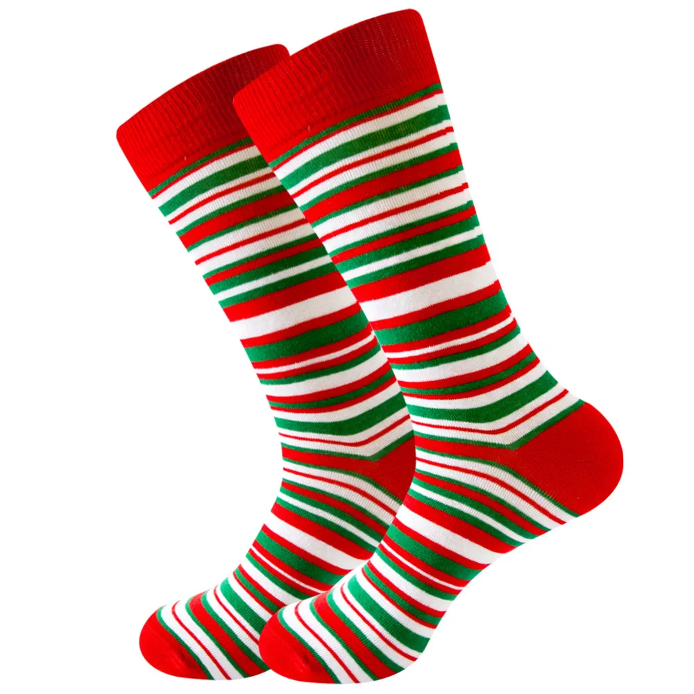 Chaussettes de noël amusantes, motif arbre, père noël, flocon de neige, rayures colorées, élan, neige, Tube en coton, cadeau Simple et joyeux, nouveauté 2022