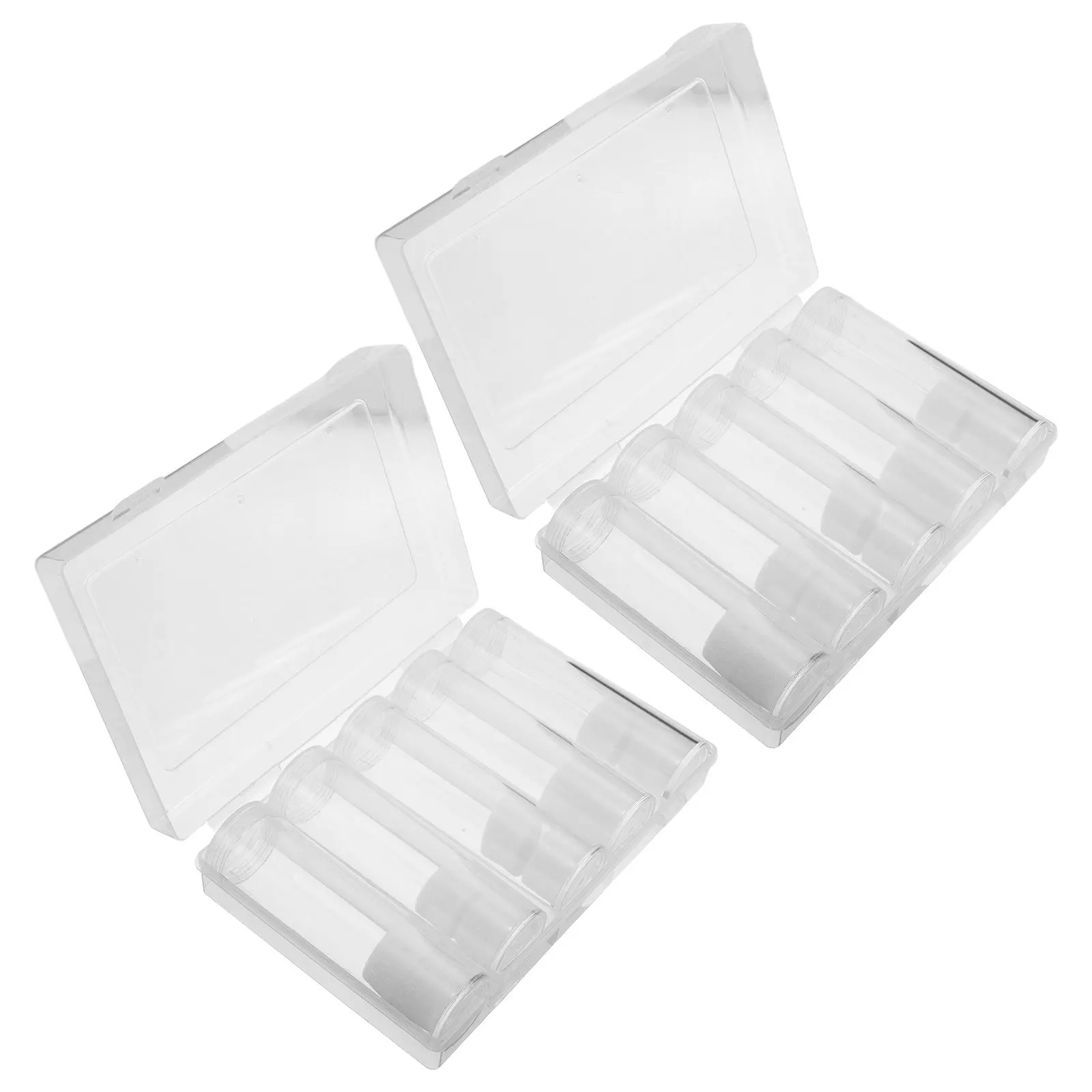 2 Pcs Storage Boxes Transparent Coin Tube Clear Container 27mm Collection Holder Case Protectors Collecting Supplies
