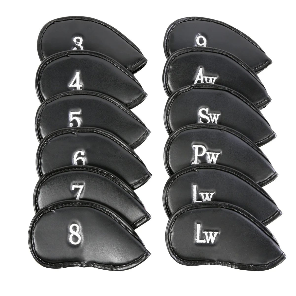 

New Golf Iron Head Covers Value 12 Piece Set, Synthetic Leather Deluxe Club Headcover, Universal Fit Main Iron Clubs