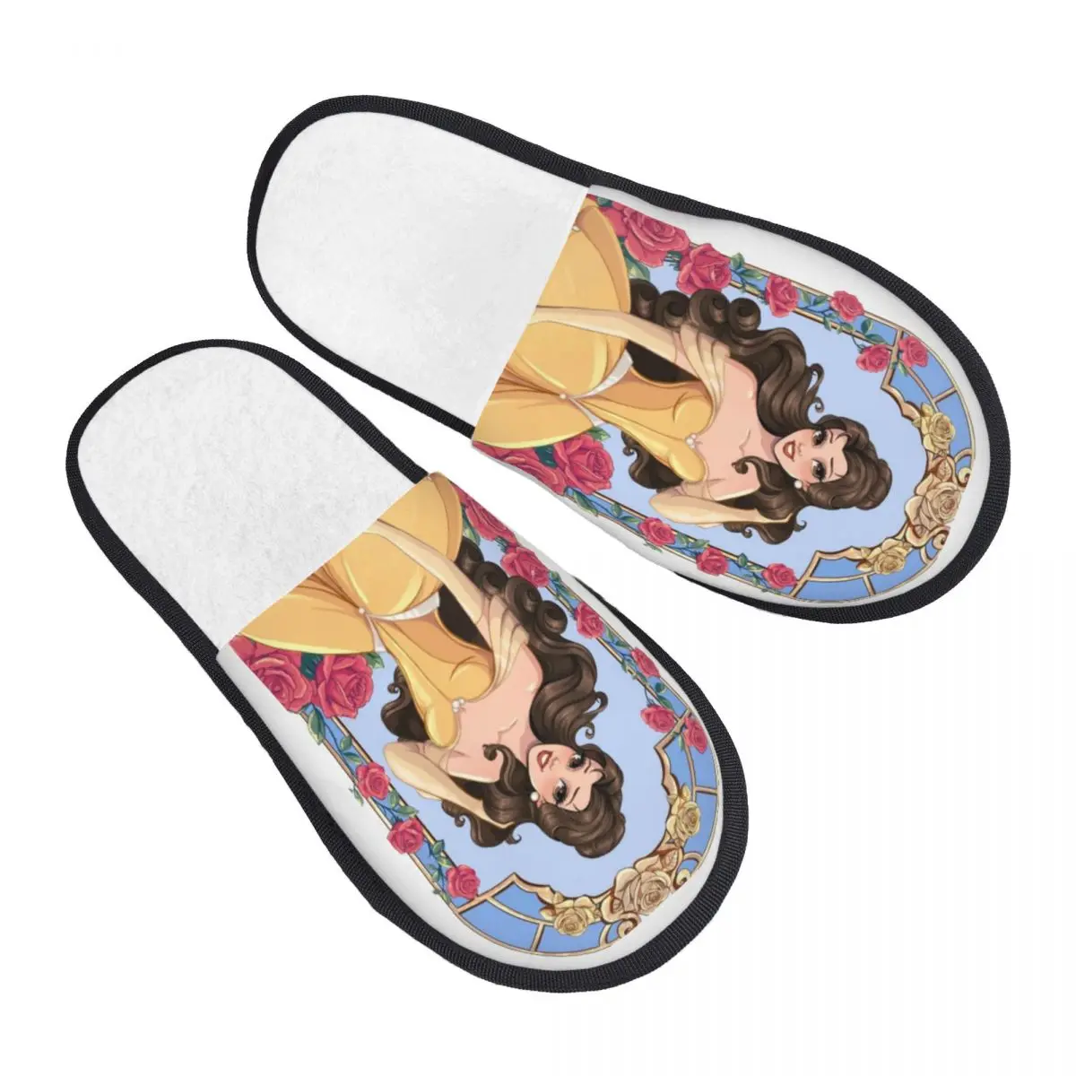 

Custom Print Women Beauty And The Beast Movie House Slippers Cozy Warm Memory Foam Fluffy Slipper Indoor Outdoor Shoes