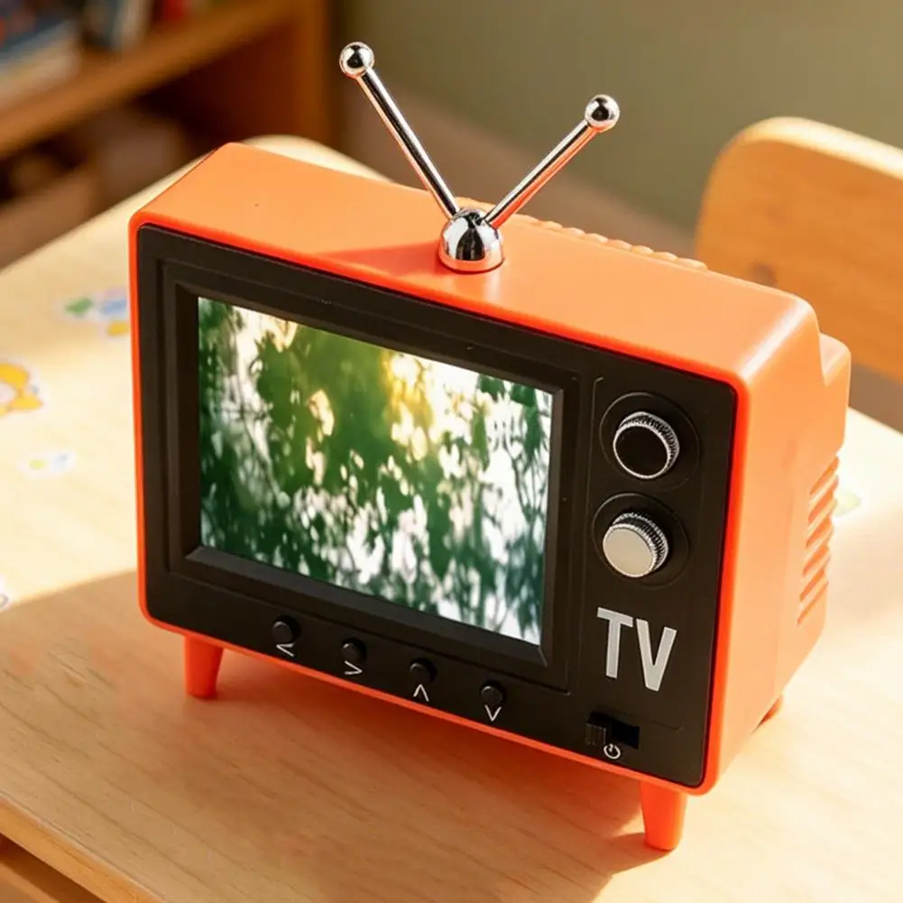 Mini Cartoon TV, Type-C Rechargeable Mini Retro TV Player with 8GB Memory, 1:12 Scale Dollhouse Miniature for Dollhouse Decor - view 5