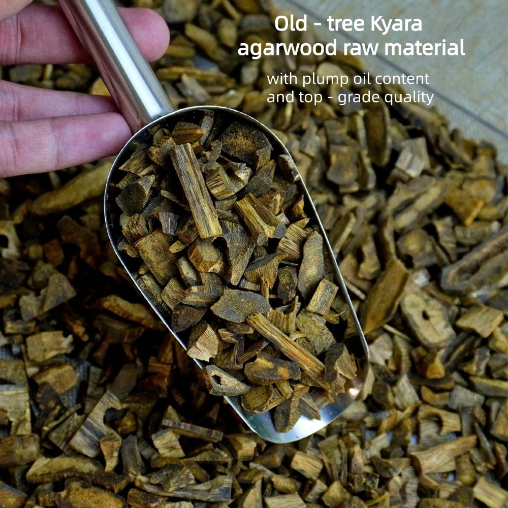 

9-Grade Sinking Natural Kyara Agarwood Raw Material, High-Oil Content Incense Material, Edge-Hole Chips Qi Nan Agarwood Material