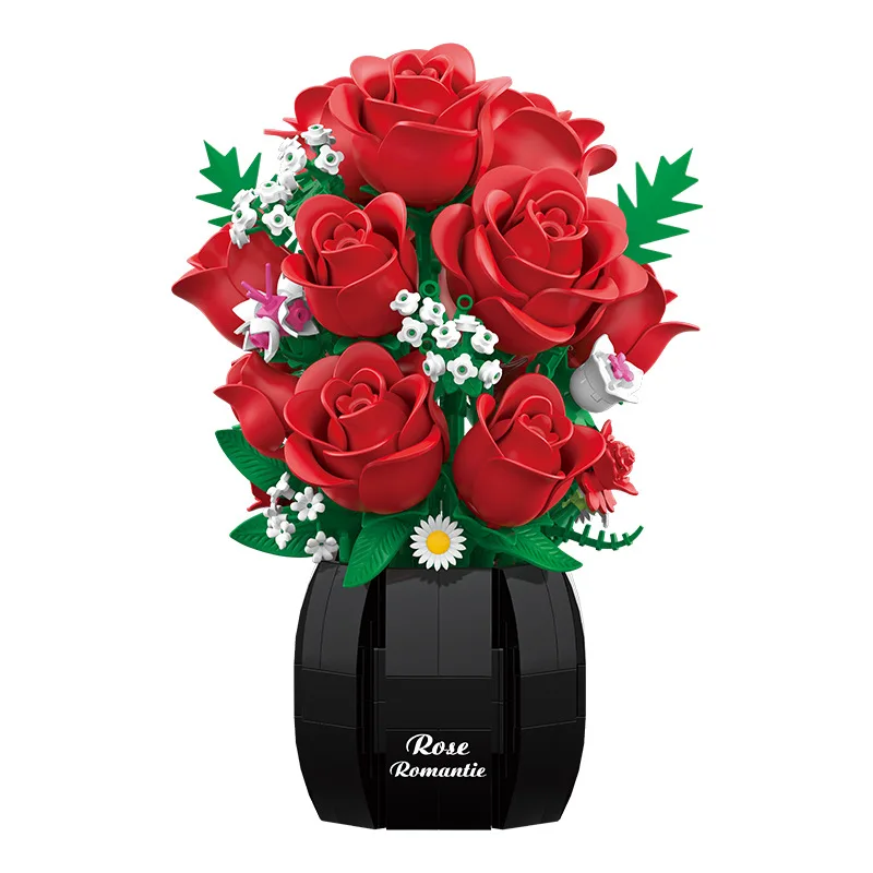 

Романтический конструктор «Роза» из мини-блоков – подарок для девочек, сборный, романтический подарок