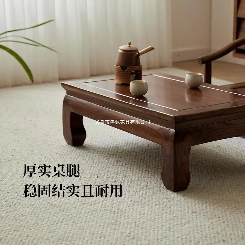 Solid wood old elm kang eating dining table bay window tatami tea table