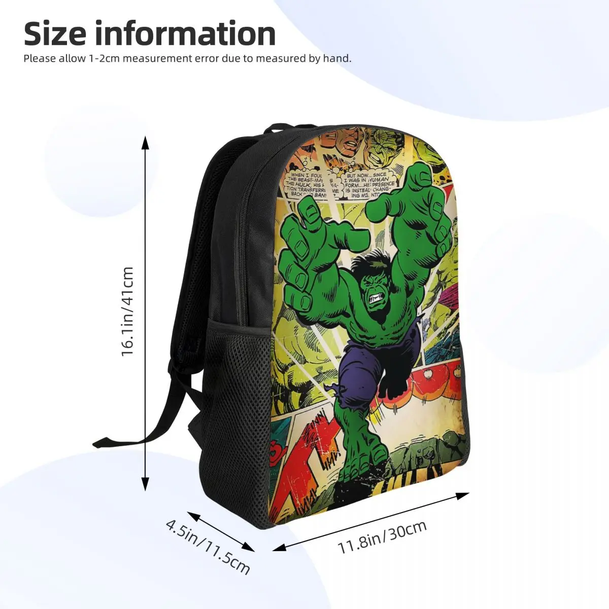 Custom Hulk Superhero Travel Backpack Women Men School Laptop Bookbag Comics College Student Daypack Bags