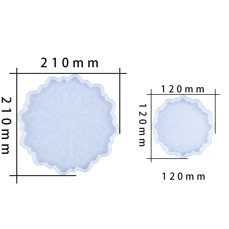 DIY Crystal Dropper New 2 Sunflower Cup Mats Silicone Mold Mirror Resin