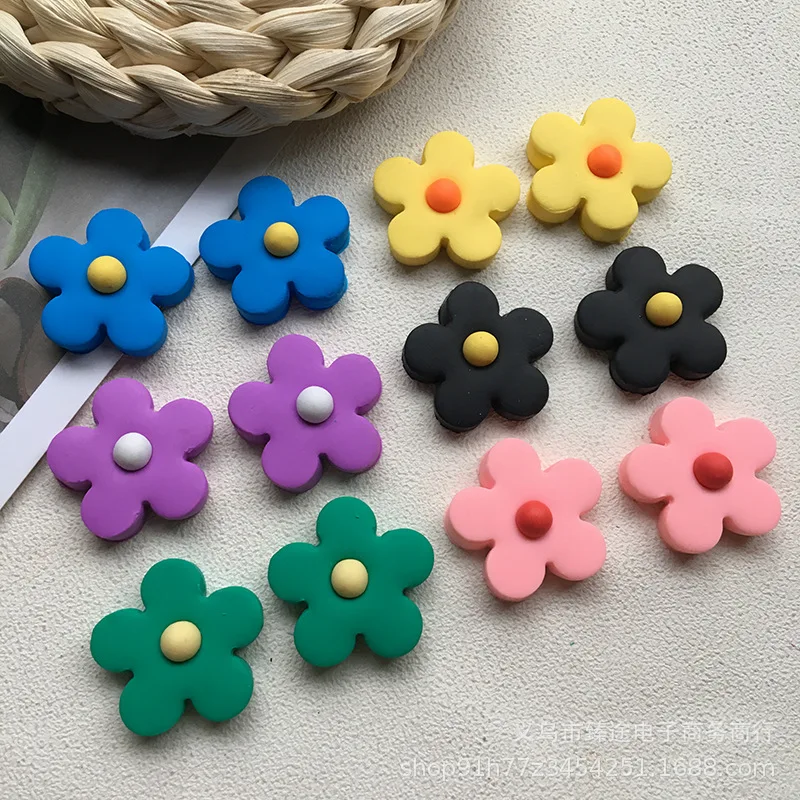 5pcs soft clay clay ins hot flower petals sunflower Flatback Resin Cabochons Scrapbooking DIY Jewelry Craft Accessories