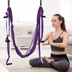 2.5*1.5M Aerial Yoga Swing Ultra Strong Anti-gravity Yoga Hammock/Sling/Inversion Tool OR ( Ceiling Hanging + Extension Straps )