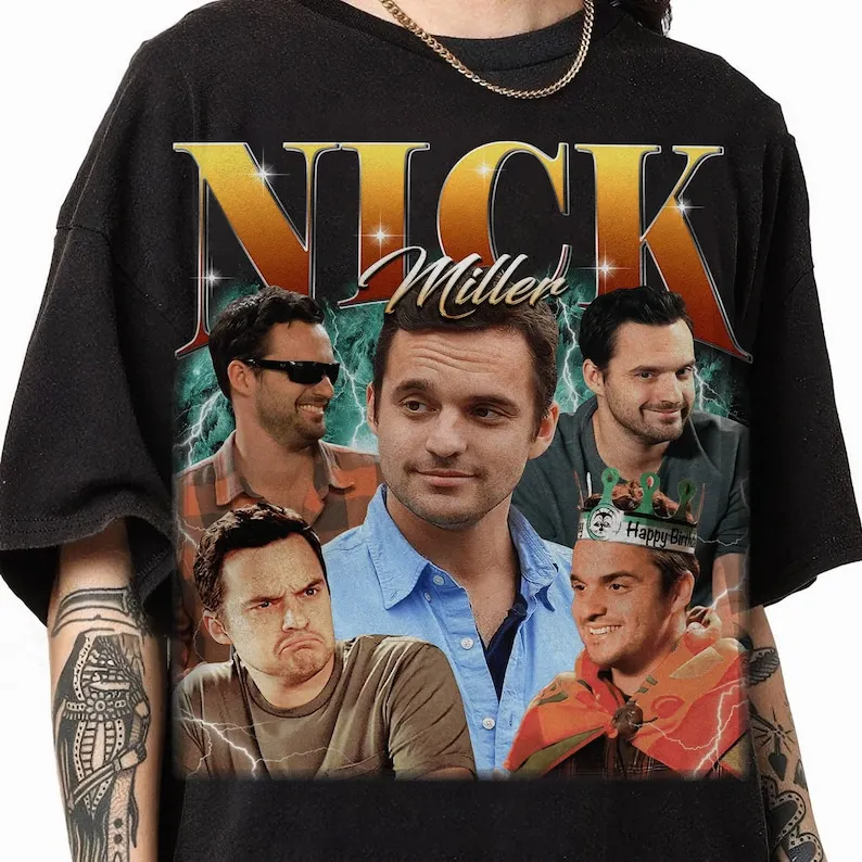 Nick Miller New Girl T-Shirt, Nick Miller Vintage Tshirt, Nick Miller Retro Fan Tees,  90s Sweater