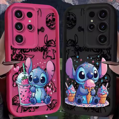 Disney Stitch Illustration Case for Samsung Galaxy S24 S23 S22 S21 Ultra Plus FE A54 A34 A14 A73 A53 A33 5G Soft Silicone Cover
