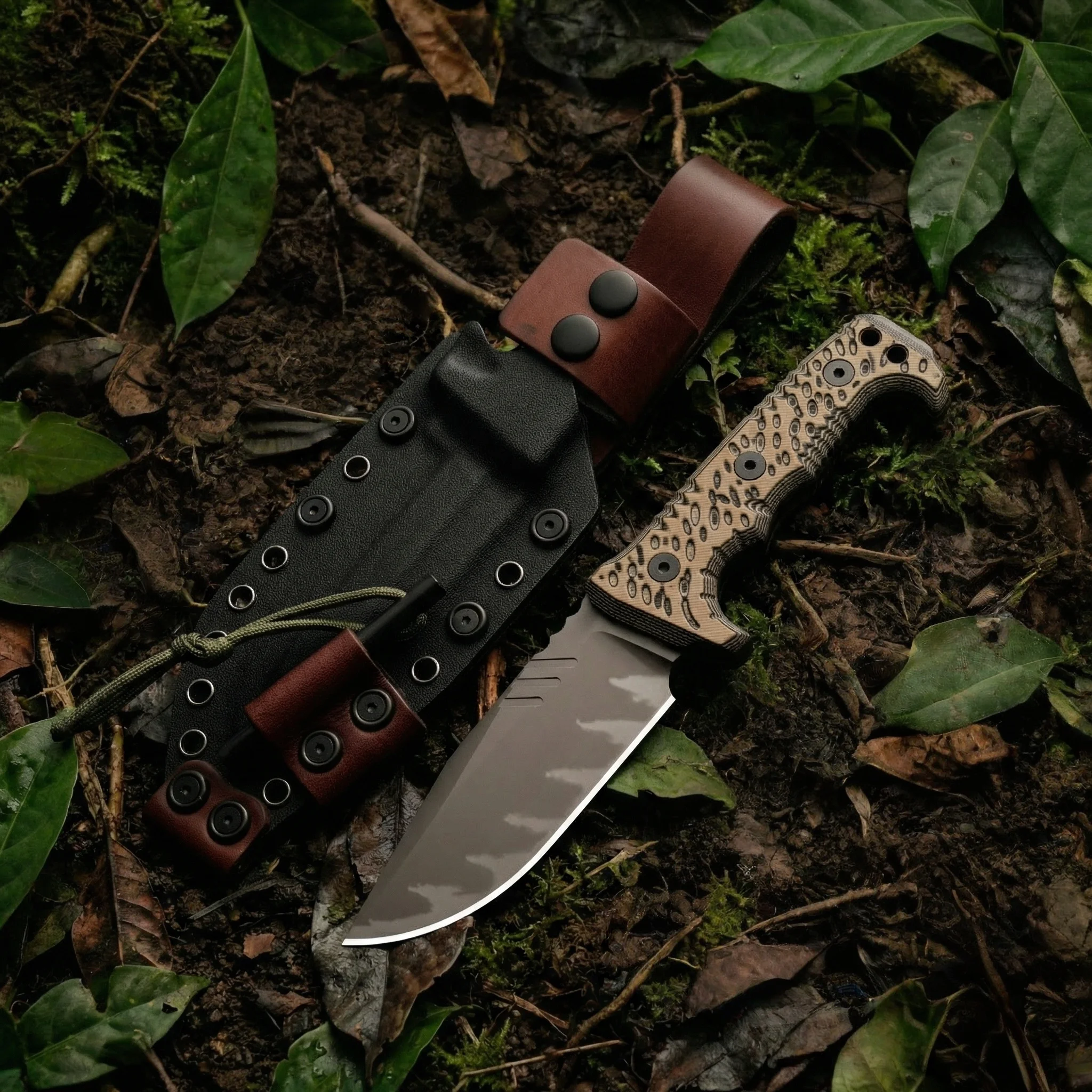 

High quality steel fixed blades, outdoor knives, camping knives, high hardness stainless steel integrated keel with sheath emerg
