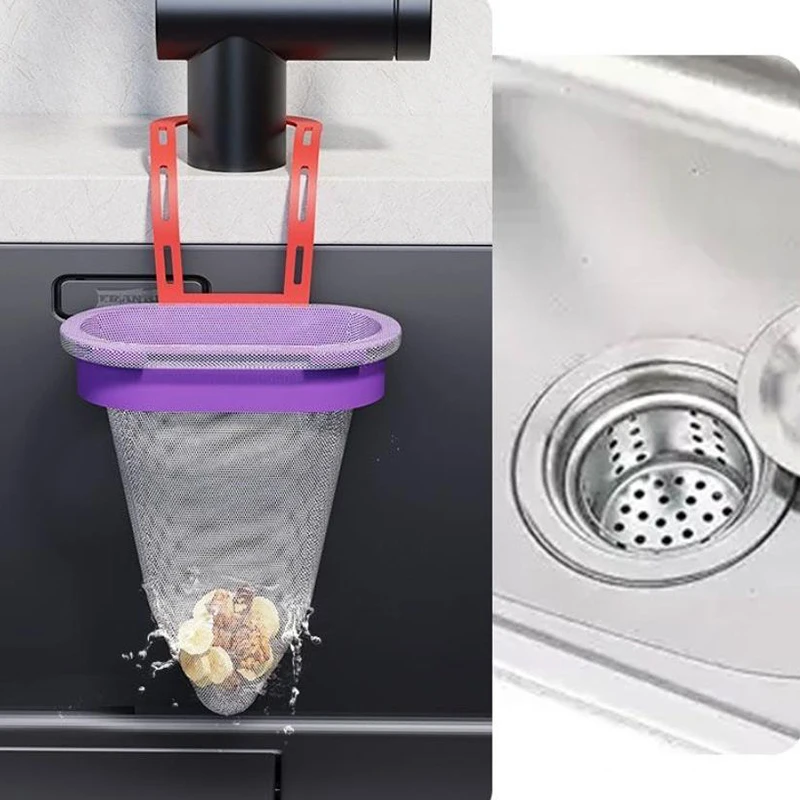 Sink Strainer Made From Abs With Fine Mesh And 50 Sink Strainer Net Bags For Food Waste Collection And Drain Maintenance