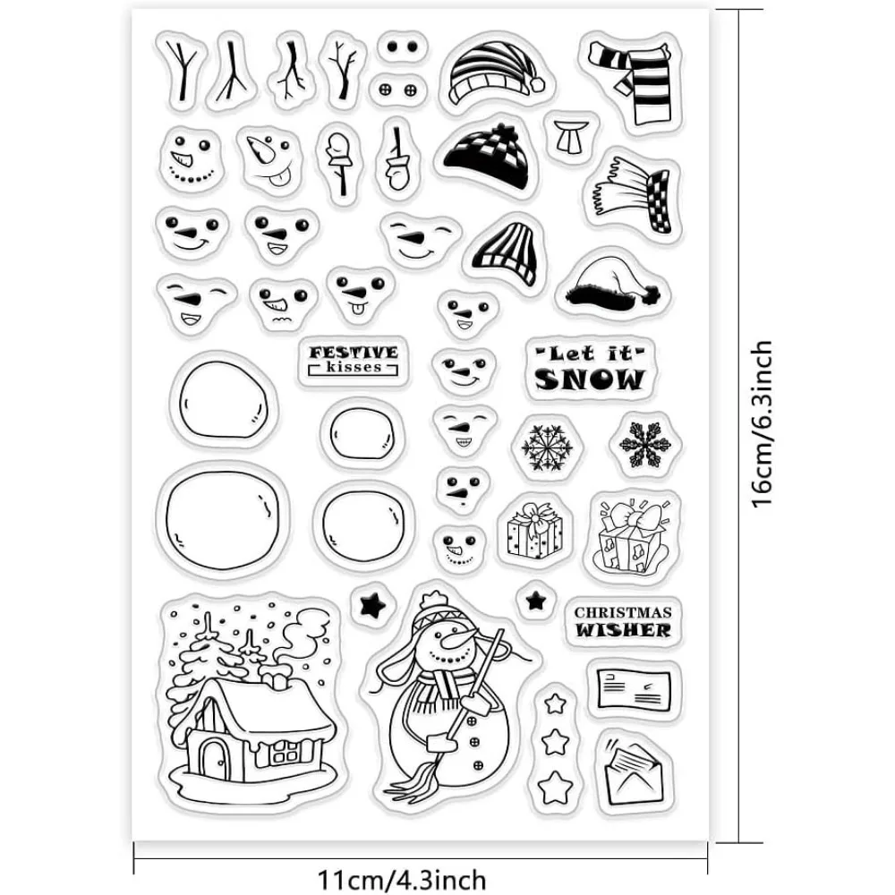 PVC Plastic Stamps, for DIY Scrapbooking, Photo Album Decorative, Cards Making, Stamp Sheets, Christmas Themed Pattern,