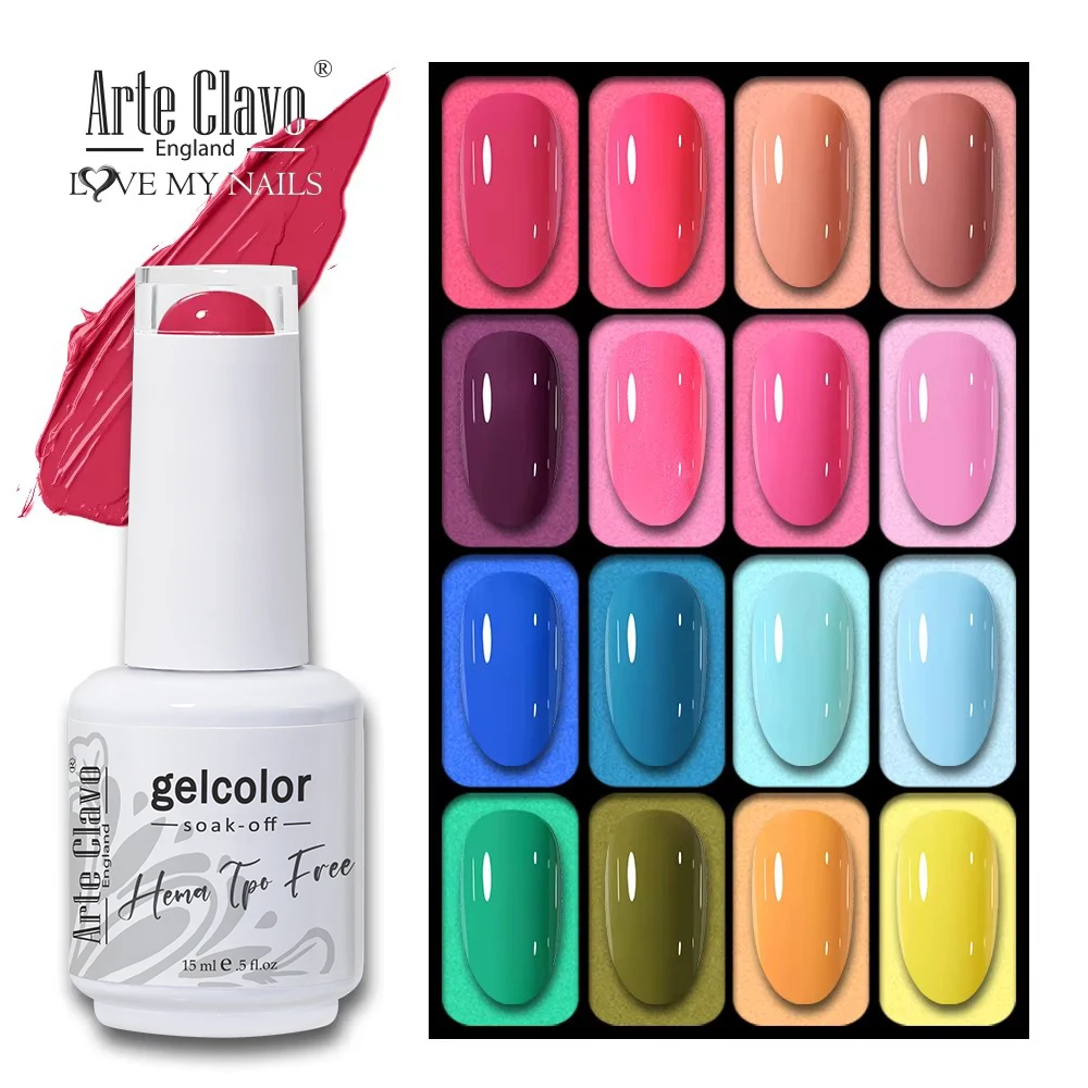 Arte Clavo 15ml HEMA TPO FREE Colors UV Gel Nail Polish Hybrid Summer Gel Lak Fresh Bright LED Nails Art Vernis Varnish Manicure