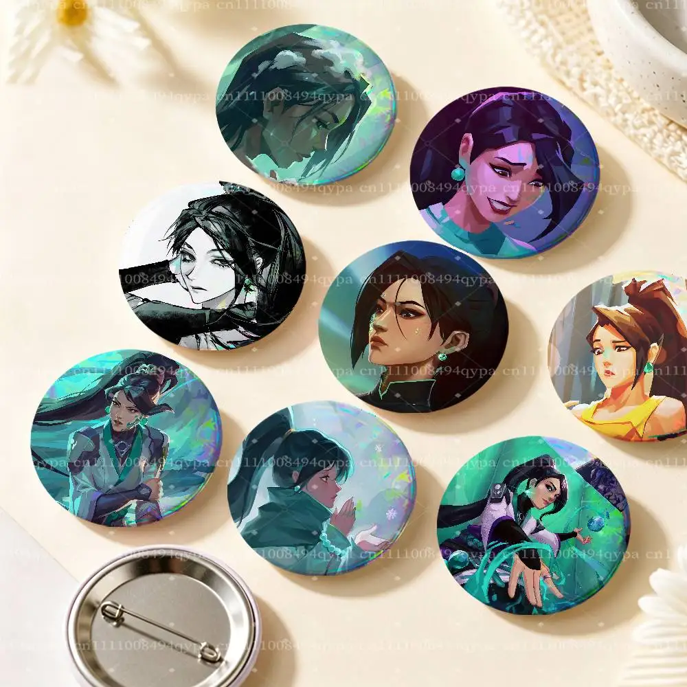Sage V-Valorant Pin Laser Badge Decoration Gifts Merch Party Supplies Button for Accessories Art DIY Crafts Decor