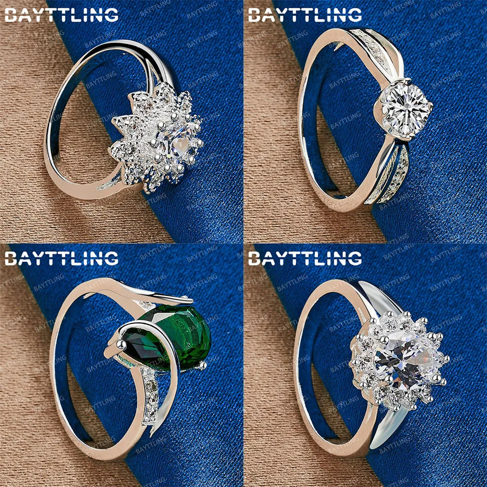 

Fashion 925 sterling silver 7/8/9/10 exquisite snowflake zircon ring women's jewelry wedding gift accessories