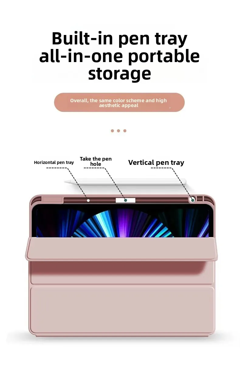 TPU Silikon Tri-Fold Hülle mit Stifthalter für iPad Pro 11 Air 11 Mini 6/7 10.2 – Detail 2