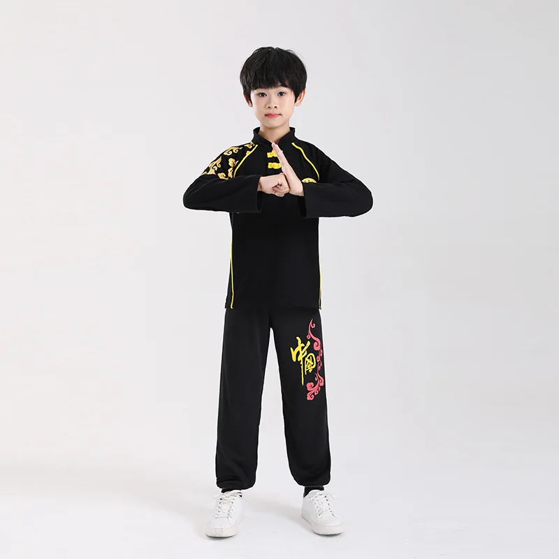 Kung Fu Uniform Martial Arts Taichi T-shirt for boy girl Children Short Sleeves Martial Arts Sets for Summer