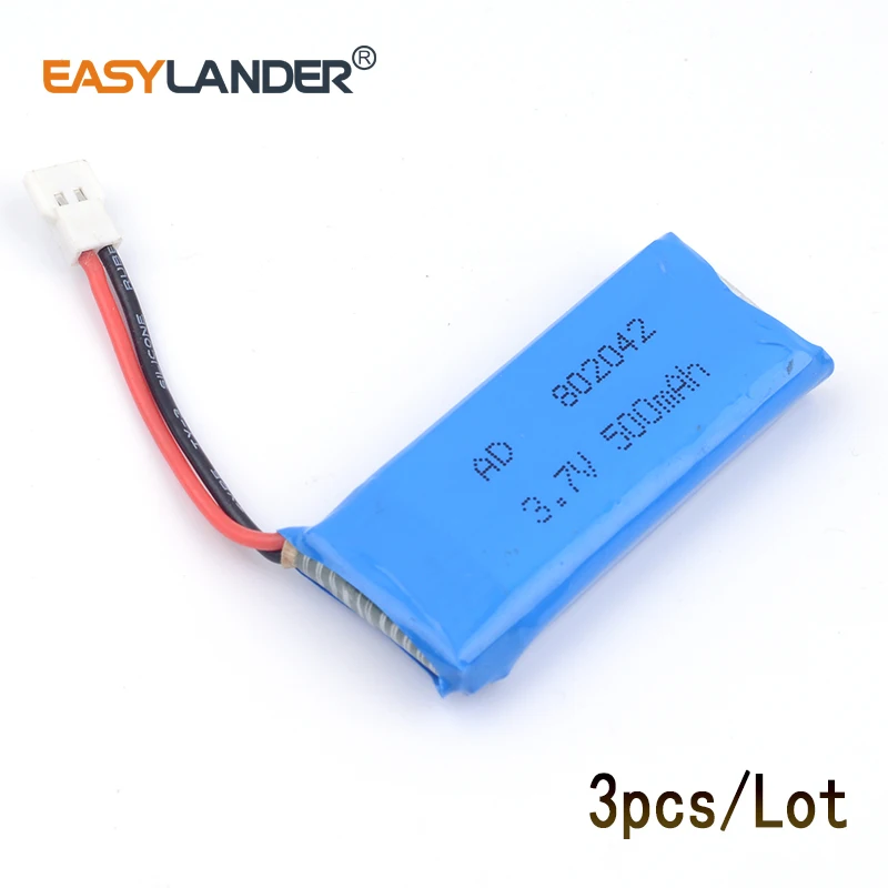 

802042 3pcs 3.7V 650mAh Rechargeable Li-Polymer Li-ion Battery For Hubson107 Udi JJRC H31 H37 JXD385 battery Wltoys Mini Quadco