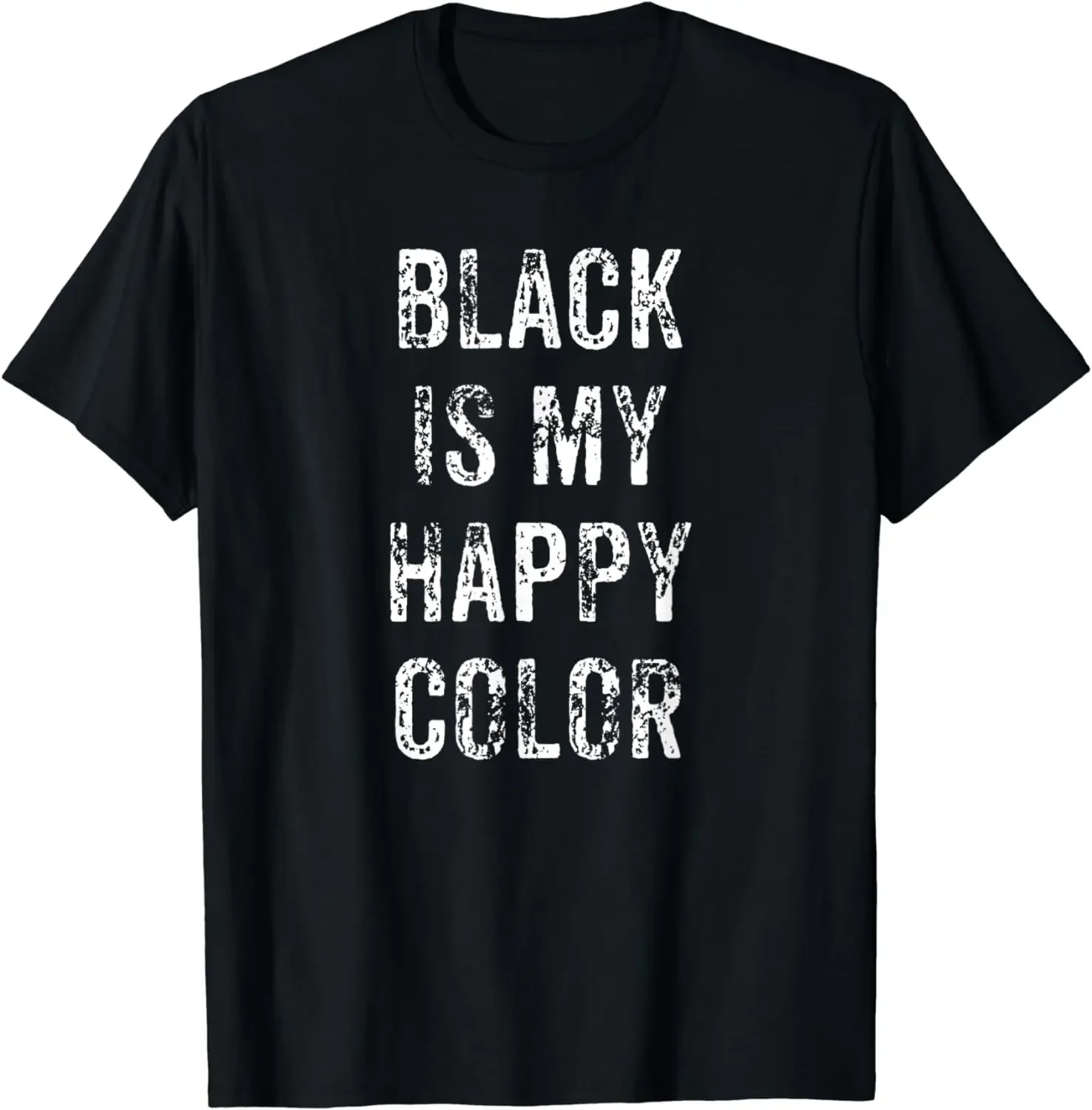 Funny Black Is My Happy Color Goth Punk Emo Gift T-Shirt  Men Clothing Tops Vintage T Shirt Streetwear Emo Camisetas