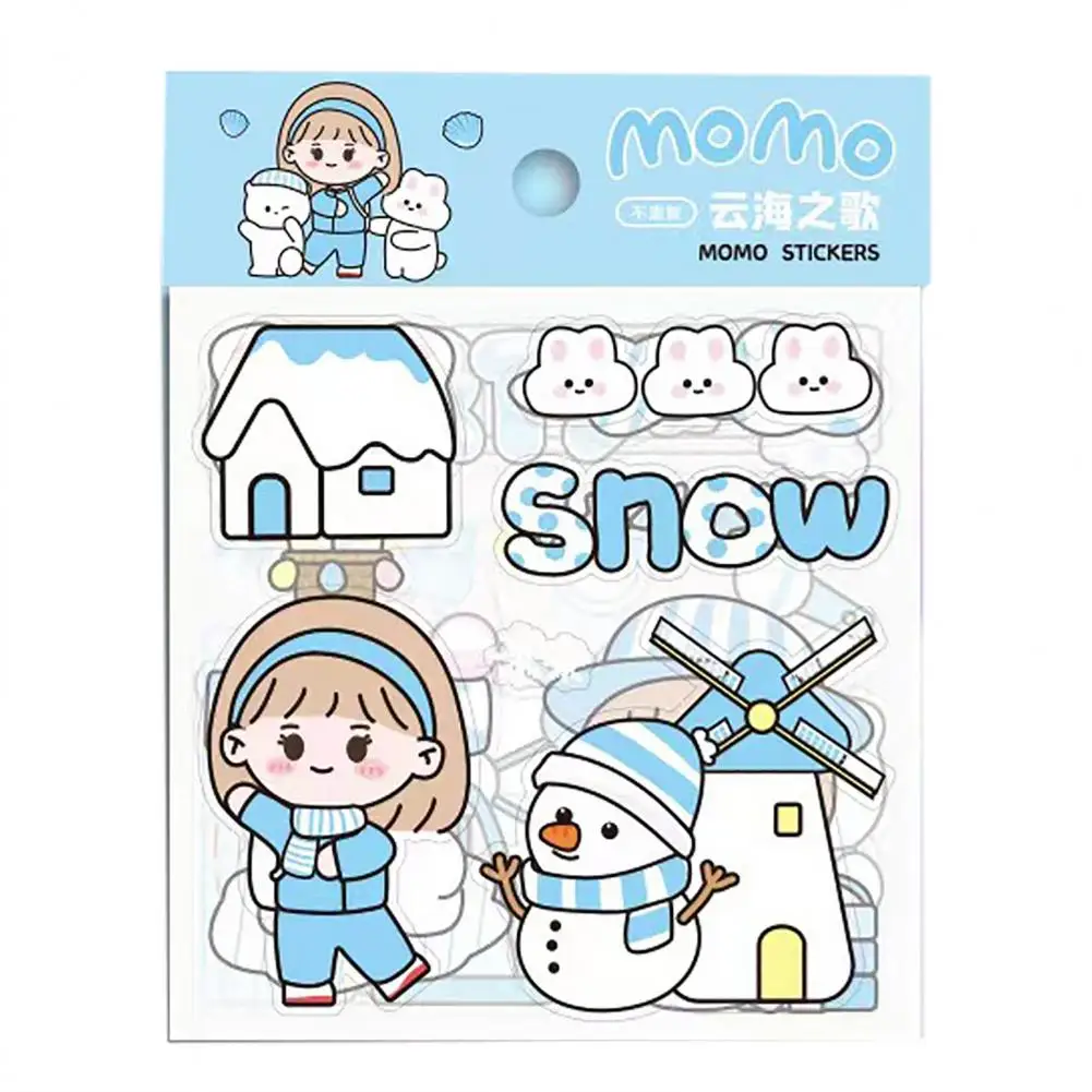 Adesivi 20 pezzi Cartoon Girl Scrapbook Sticker Set per fai da te Notebook Planner Journaling Gift Box