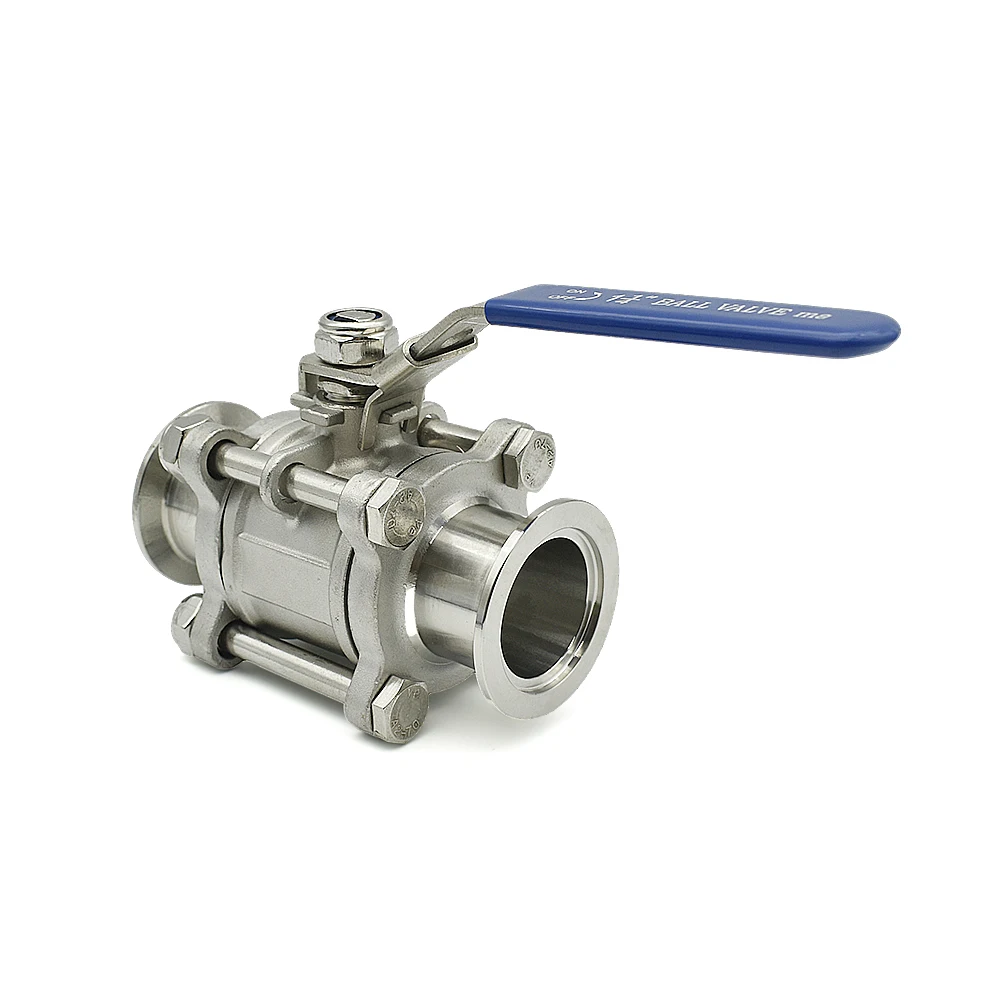 KF16 KF25 KF40 KF50 SUS304 Stainless Steel Three Piece Manual High Vacuum Ball Valve Quick Installation Flange