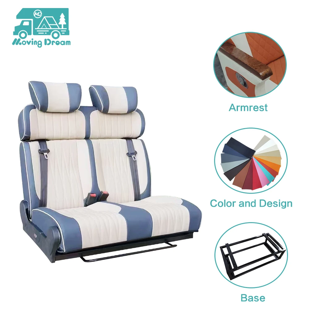 Foldable Double Bed for RV Seat Modification in the Middle Row Double-Person Car Seats Bed Changeover RV Bench Seat