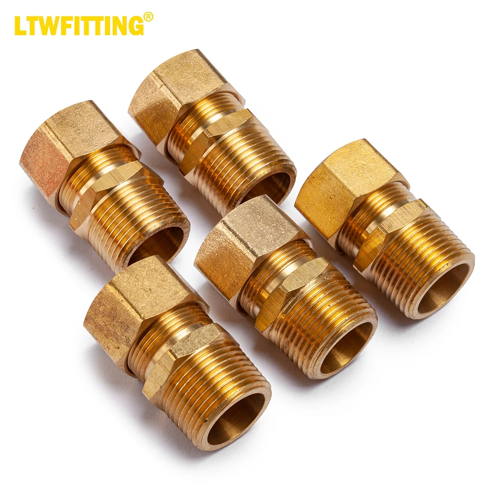 

LTWFITTING Brass 3/4-Inch OD x 3/4-Inch Male NPT Compression Connector Fitting(Pack of 5)