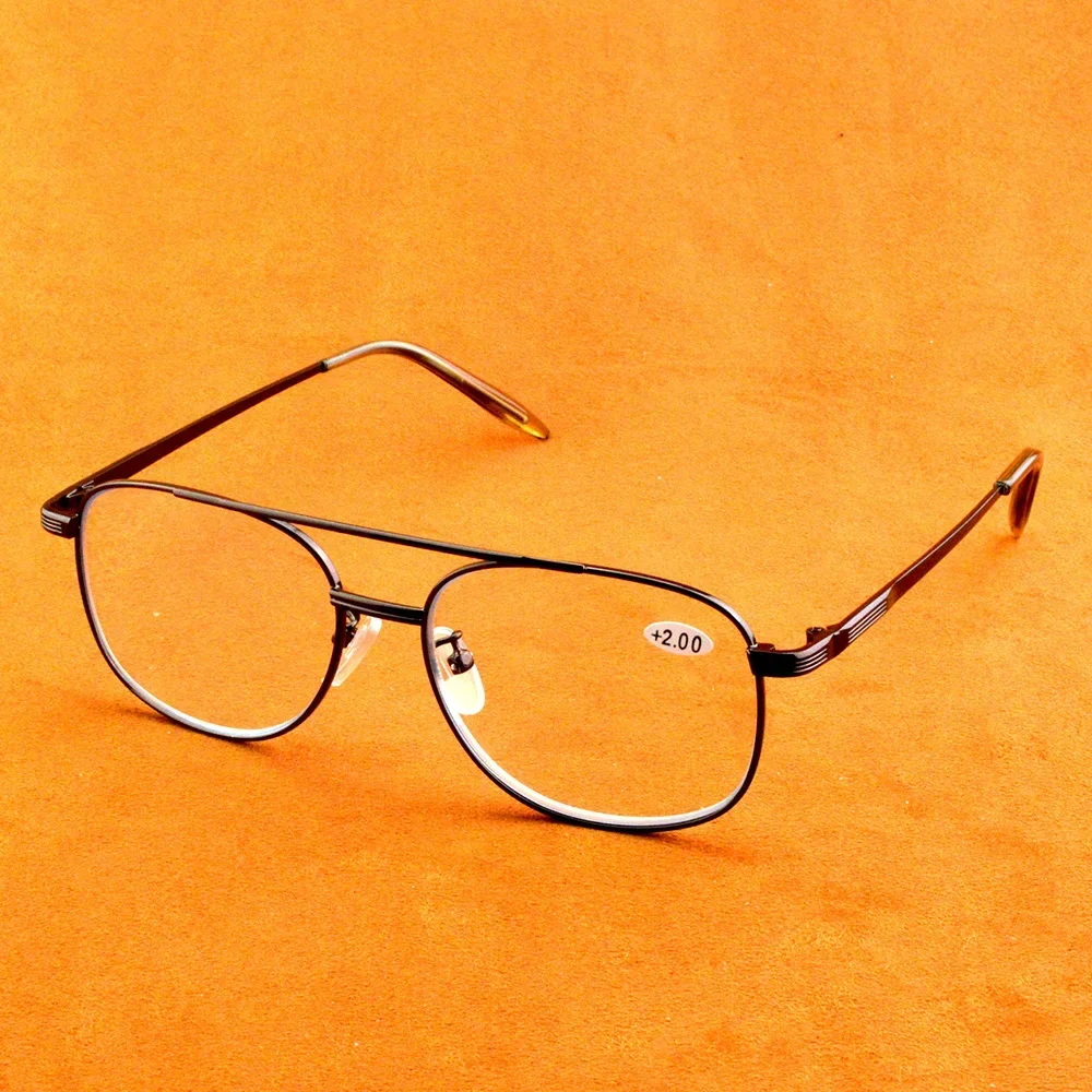 

Double Bridge Polit Brown Frame Retro Men Women Progressive Multifocus Reading Glasses Add 75 100 125 150 175 200 to 400