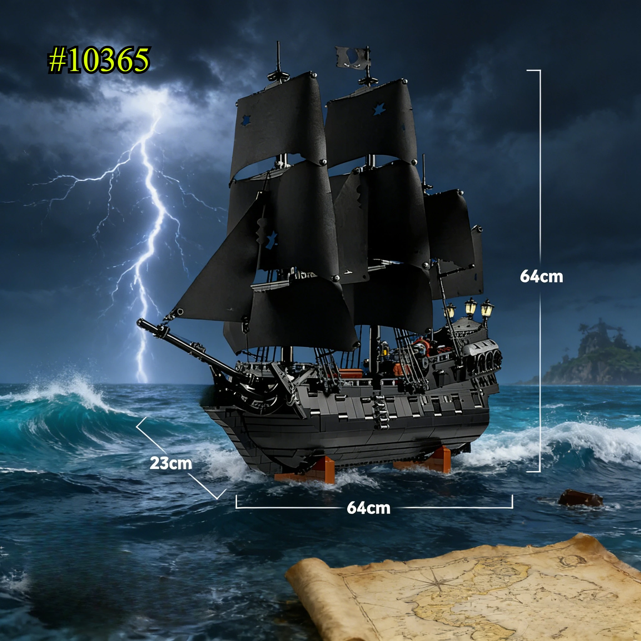 블랙 해적 요트 10365 블록 세트 레고 호환 크리스마스 선물용 2862개