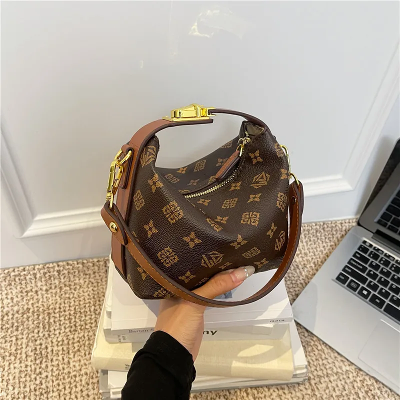 

Vintage Print Hobo Bag for Women, Casual Shoulder Crossbody Purse, Fashion Work Commute Handbag with Unique Design